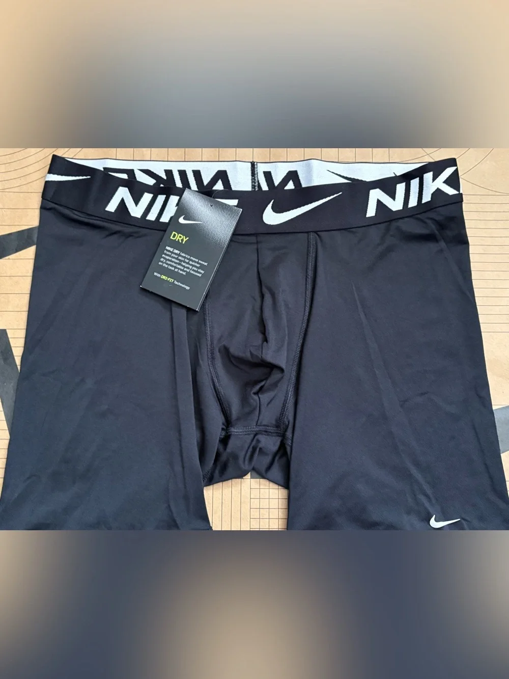 Nike Black Dri-FIT Logo Waistband Micro Boxer Briefs Fitted Compression Shorts